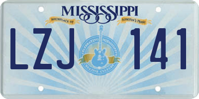 MS license plate LZJ141