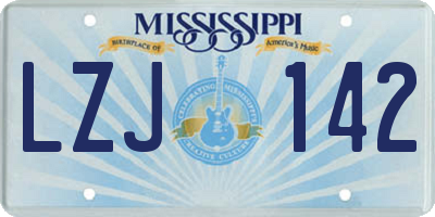 MS license plate LZJ142