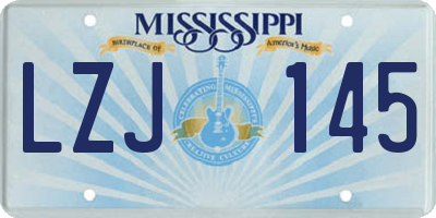 MS license plate LZJ145