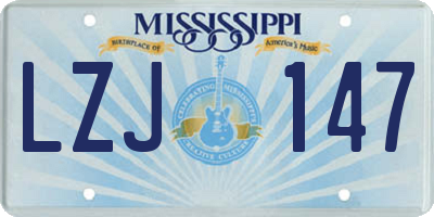MS license plate LZJ147