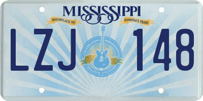 MS license plate LZJ148