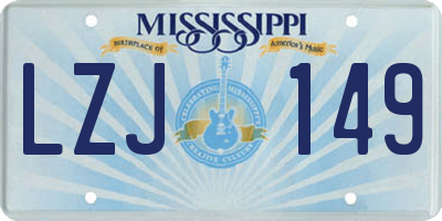 MS license plate LZJ149