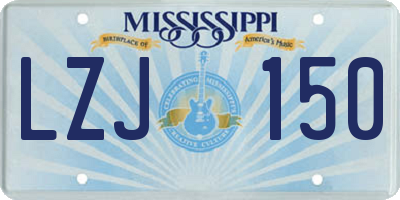 MS license plate LZJ150