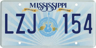MS license plate LZJ154