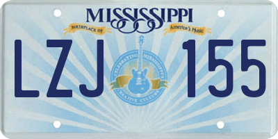 MS license plate LZJ155