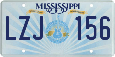 MS license plate LZJ156