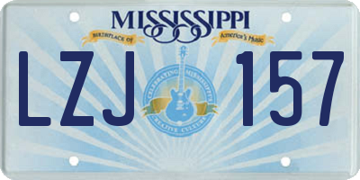 MS license plate LZJ157