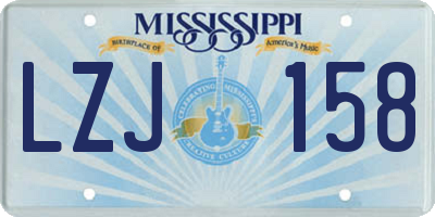 MS license plate LZJ158