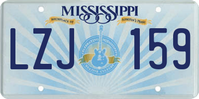MS license plate LZJ159