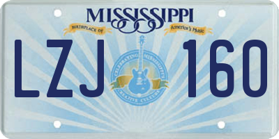 MS license plate LZJ160