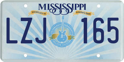 MS license plate LZJ165