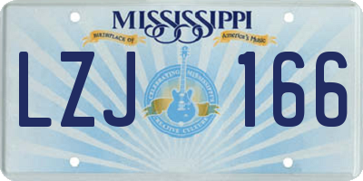 MS license plate LZJ166