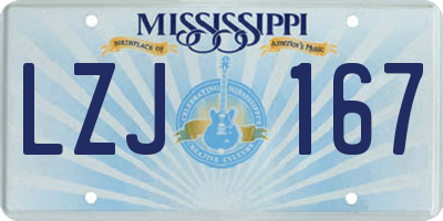 MS license plate LZJ167