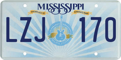 MS license plate LZJ170