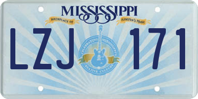MS license plate LZJ171