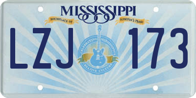 MS license plate LZJ173