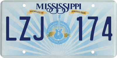MS license plate LZJ174