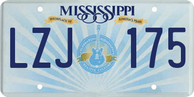 MS license plate LZJ175