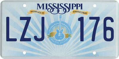 MS license plate LZJ176