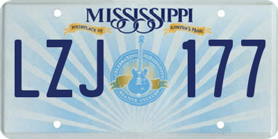 MS license plate LZJ177