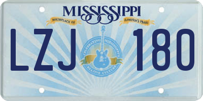 MS license plate LZJ180