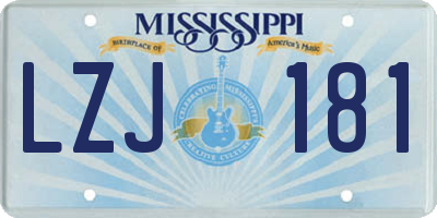 MS license plate LZJ181
