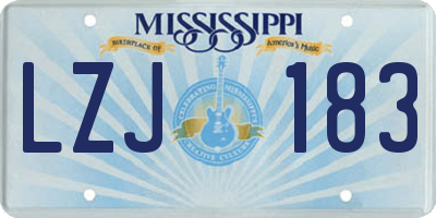 MS license plate LZJ183