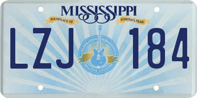 MS license plate LZJ184