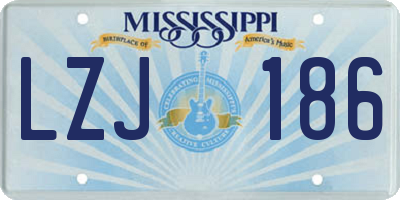 MS license plate LZJ186