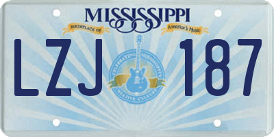 MS license plate LZJ187
