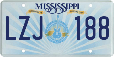 MS license plate LZJ188