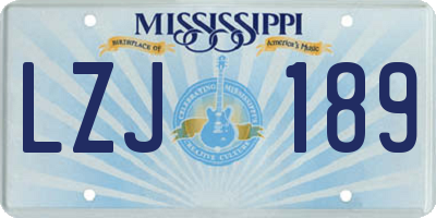 MS license plate LZJ189