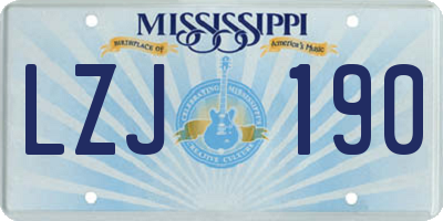 MS license plate LZJ190