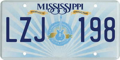 MS license plate LZJ198