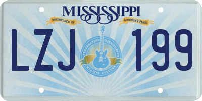 MS license plate LZJ199