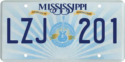 MS license plate LZJ201