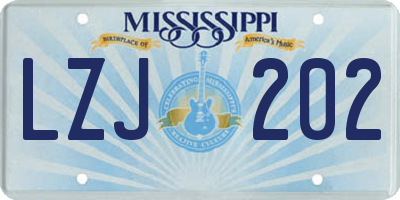 MS license plate LZJ202