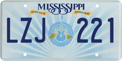 MS license plate LZJ221