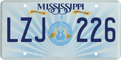 MS license plate LZJ226
