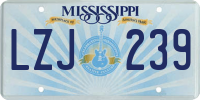MS license plate LZJ239