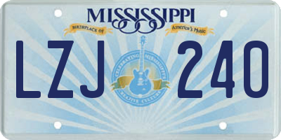 MS license plate LZJ240