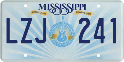 MS license plate LZJ241