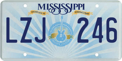 MS license plate LZJ246