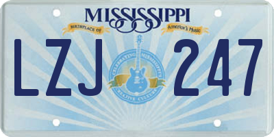 MS license plate LZJ247
