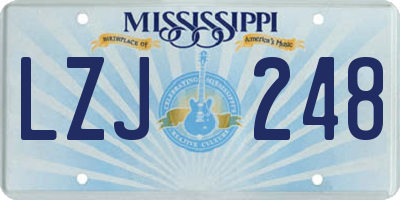 MS license plate LZJ248