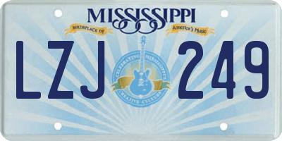 MS license plate LZJ249