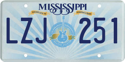 MS license plate LZJ251