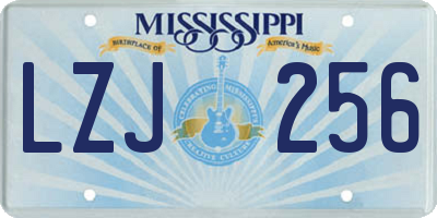 MS license plate LZJ256