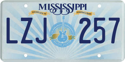 MS license plate LZJ257