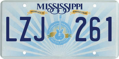 MS license plate LZJ261